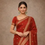 Traditional Kundan and Dark Green stones Chandbali Drop Earrings - Image 2