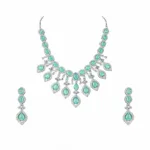 Emerald green AD necklace set