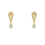 Gold Earring with diamond drops