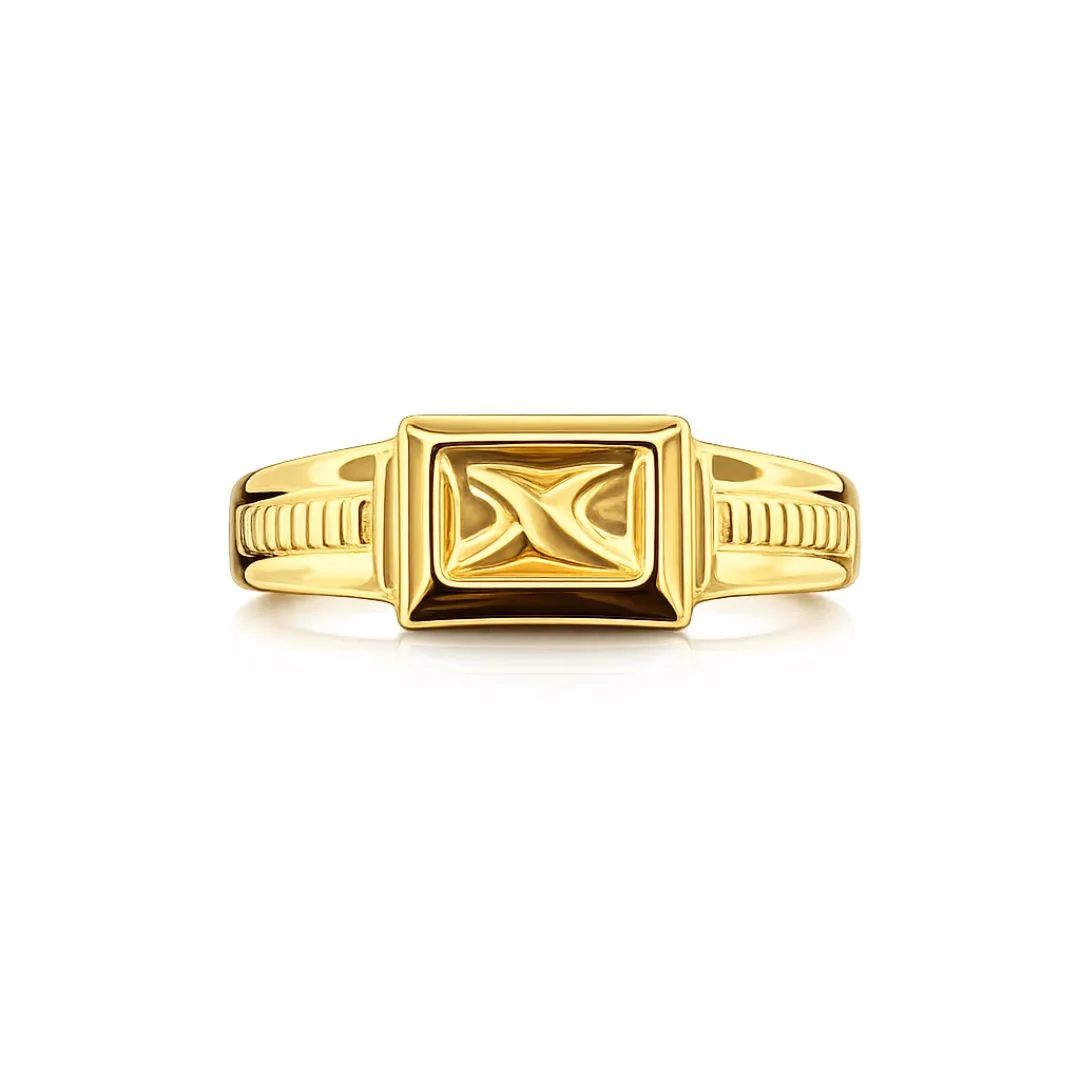 01 gold signet ring for men - Image 1