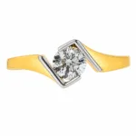 gold bypass solitaire ring