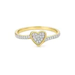 pave Gold diamond heart ring