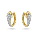Gold hoops with diamond  CZ