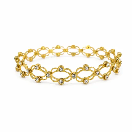 silver 925 ring bracelet 2-in-1 in yellow gold finish
