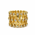 silver 925 ring bracelet 2-in-1 in yellow gold finish - Image 3