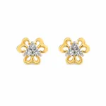 floral-inspired gold stud earrings