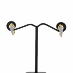 Gold hoops with diamond  CZ - Image 2