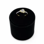 pave Gold diamond heart ring - Image 2