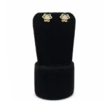 floral-inspired gold stud earrings - Image 2