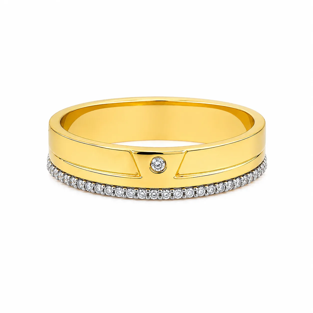 03 gold and diamond eternity band/ring - Image 1