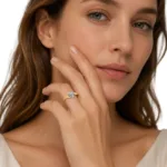gold bypass solitaire ring - Image 3