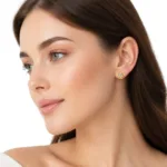 floral-inspired gold stud earrings - Image 3