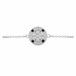 925 sterling silver Art Deco-inspired medallion chain bracelet