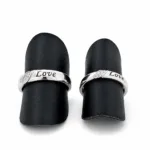 925 Sterling Silver "Love" Engraved Couple Bands