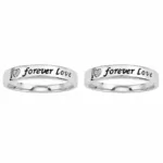 925 sterling silver "Forever Love" Engraved Band Couple Rings