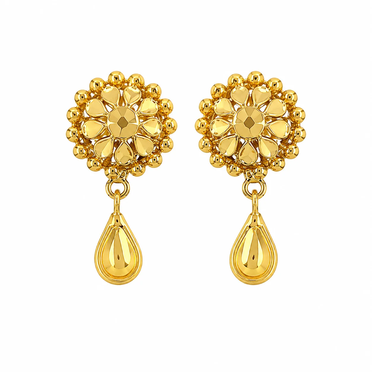 01(1) yellow gold drop earrings - Image 1
