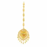 Gold Heart Shape Maang Tika