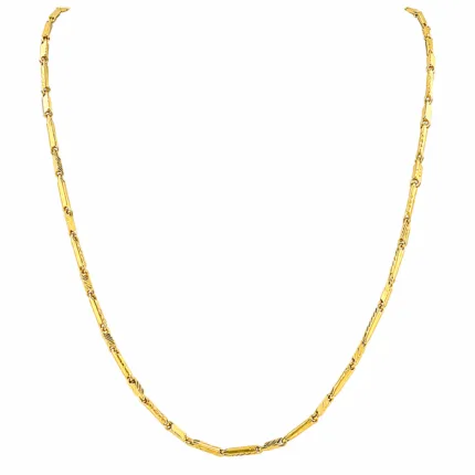 Elegant 9ct Yellow Gold Barleycorn Link Chain Necklace