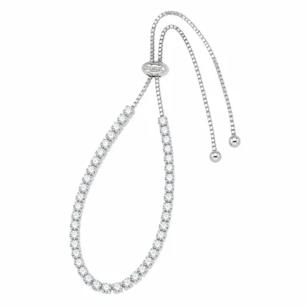 925 Sterling Silver Adjustable Bolo Tennis Bracelet
