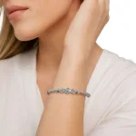sterling silver geometric pyramid station bracelet - Image 2
