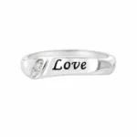 925 Sterling Silver "Love" Engraved Couple Bands - Image 2
