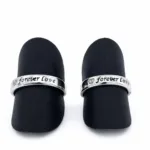 925 sterling silver "Forever Love" Engraved Band Couple Rings - Image 2