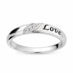 925 Sterling Silver "Love" Engraved Couple Bands - Image 3